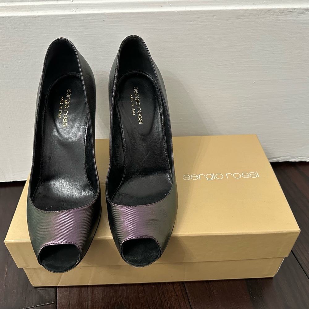 Sergio Rossi Iridescent Violet Pumps